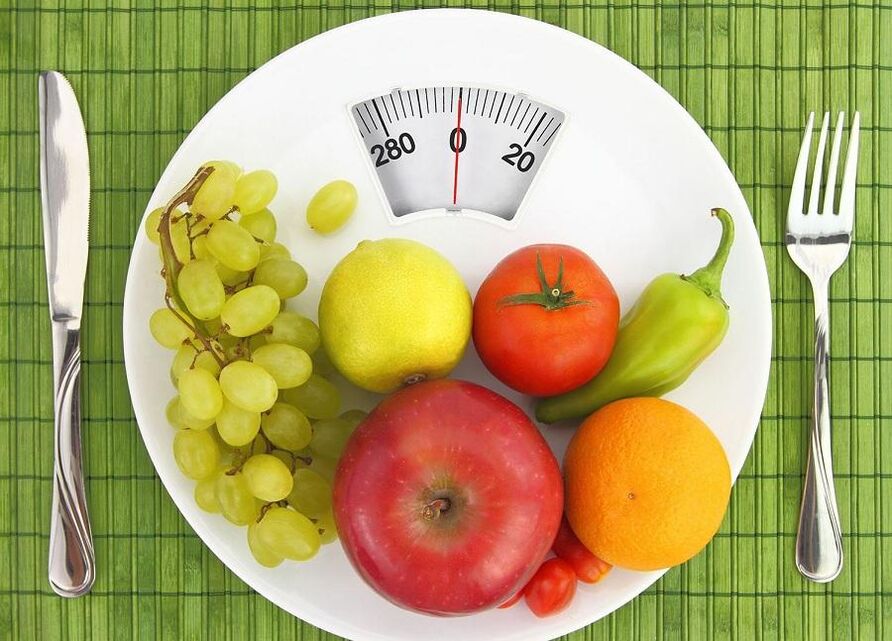 Fruits and vegetables on flakes